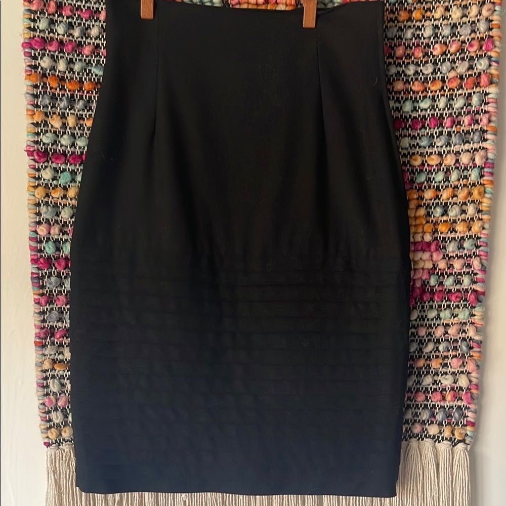 Elegant Black Pencil Skirt Gianni Versace Genny